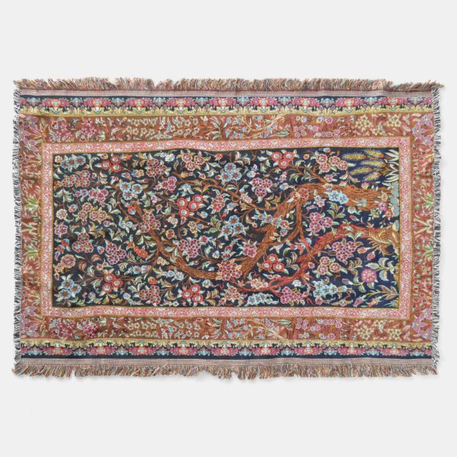 Cobertor Padrão Floral Persa Turco Oriental (Frente)