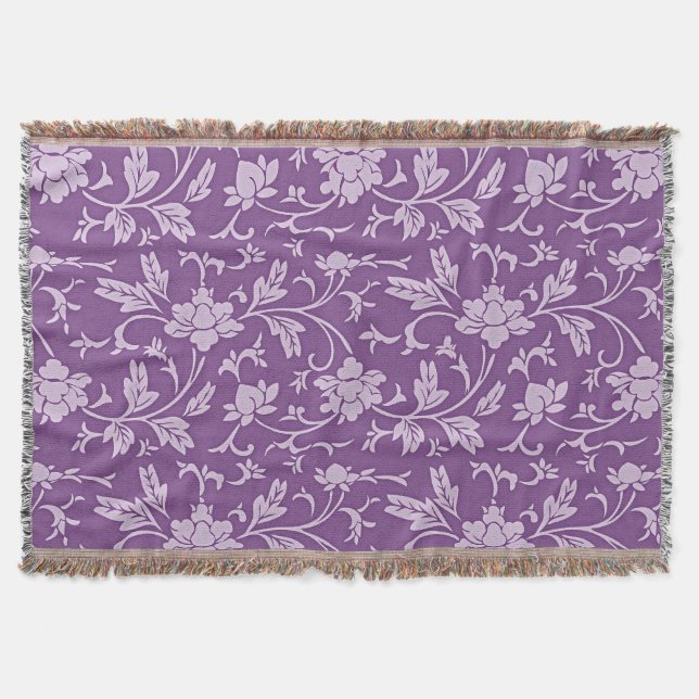 Cobertor Padrão floral roxo e lilás (Frente)