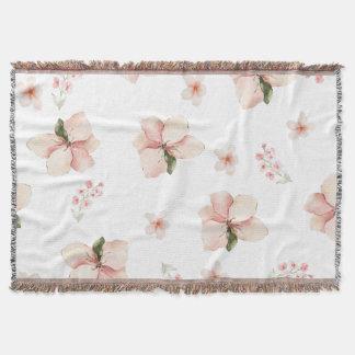 Cobertor Padrão Floral Sem Costura com Aquarela Suave