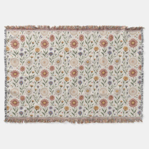 Cobertor Padrão Floral Sem Costura de Remendo de Flores Sil