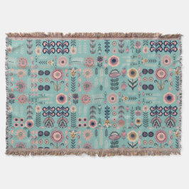 Cobertor Padrão Folk Art Seamless