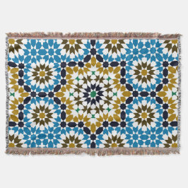 Cobertor Padrão Geométrico Boho Tradicional Mosaico Marroqu