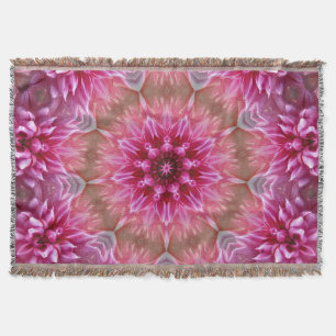 Cobertor Padrão Geométrico de Flor Cor-de-Rosa Mandala - 67