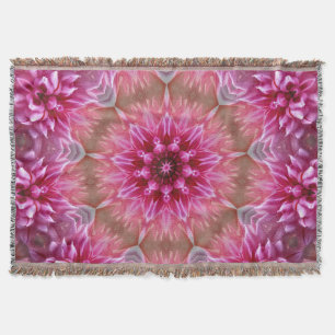 Cobertor Padrão Geométrico de Flor Cor-de-Rosa Mandala - 67