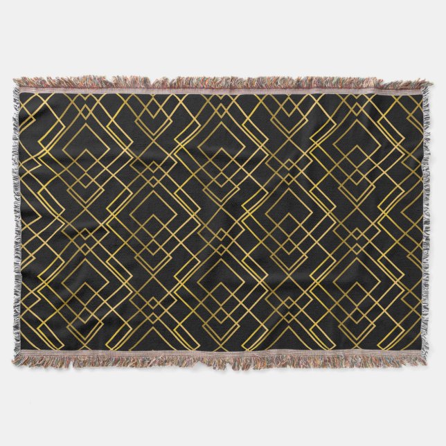 Cobertor Padrão geométrico do ouro, sem descontinuidades do (Frente)