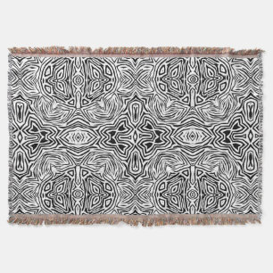 Cobertor Padrão geométrico dos abstrato a preto e branco