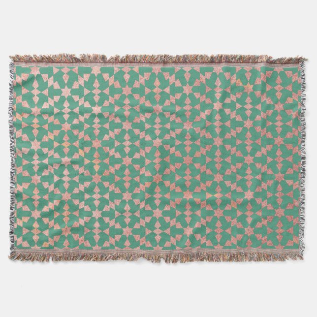 Cobertor Padrão Geométrico Mosaico Etnoso-marroquino (Frente)