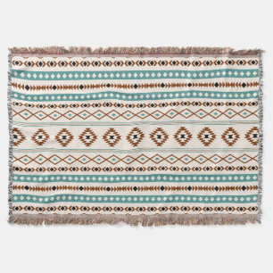 Cobertor Padrão Misto Aztec Aztec Teal Terracotta Black Cre