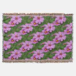 Cobertor Padrão Natural das Flores de Cosmos Rosa
