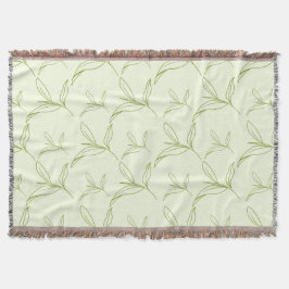 Cobertor Padrão Natural de Folha de Chá Mint Verde Sem Cost
