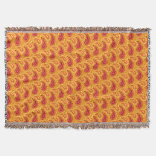 Cobertor Padrão Persa de Paisley Laranja Oriental