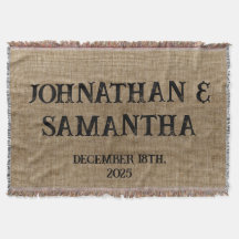 Padrão personalizado de burlap natural do casament