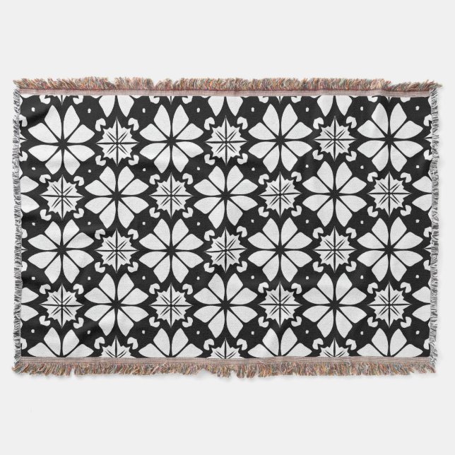 Cobertor Padrão preto e branco (Frente)