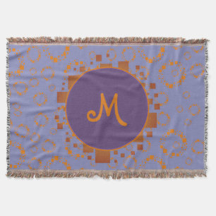 Cobertor Padrão Quadrado do Círculo Púrpura Laranja de Mono