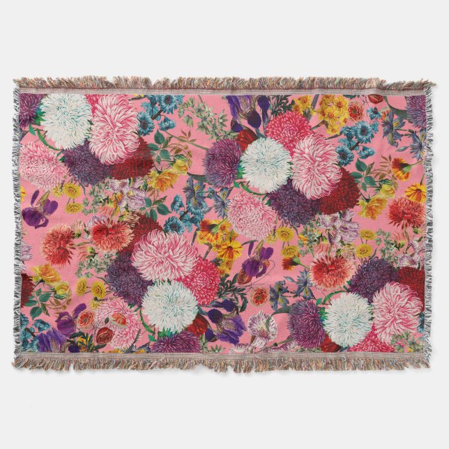 Cobertor Padrão Rosa Floral (Frente)