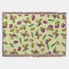 Cobertor Padrão Rustic Olive and Olive Leaves