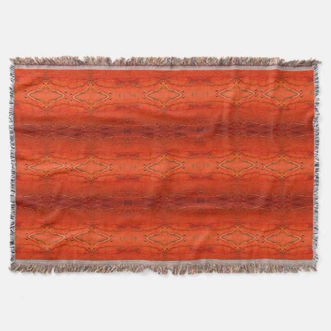 Cobertor Padrão Rustic Orange Aztec (Frente)