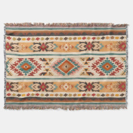 Cobertor Padrão Rustic Watercolor Southwestern Stripe