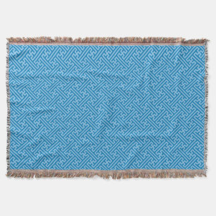 Cobertor Padrão Sayagata, japonês, azul e azul-bebê