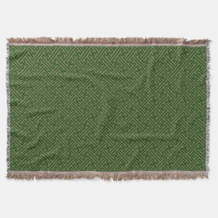 Cobertor Padrão Sayagata, japonês, verde e Dourado
