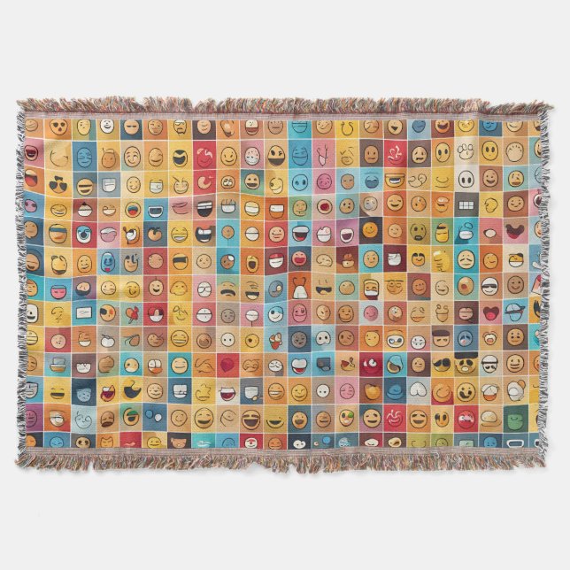 Cobertor padrão sem falhas com ícones (Frente)