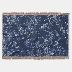 Cobertor Padrão Toile Floral Vintage Azul (10)