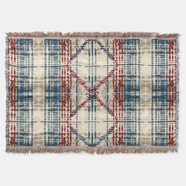 Cobertor Padrão tradicional de bege e Xadrez vermelha