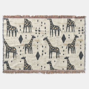 Cobertor Padrão Tribal Girafa Boho