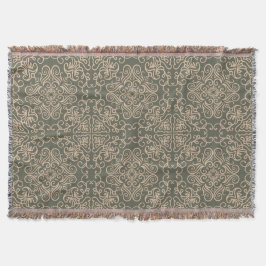 Cobertor Padrão Verde Escuro do Ornamento Elegante