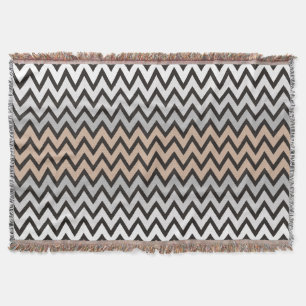 Cobertor Padrão ZIGZAG - cinza branca preta + sua ideia