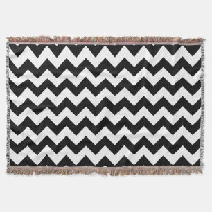 Cobertor Padrão Zigzag preto e branco, padrão Chevron