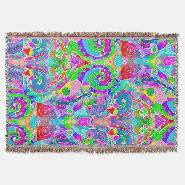 Cobertor Padrões De Mão E Digitalmente Pintados Artigo 22º (Frente)