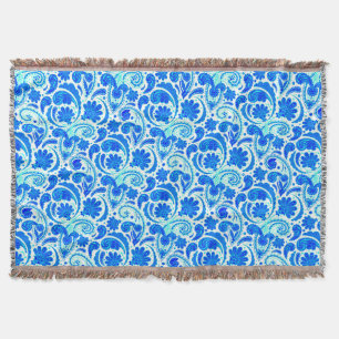 Cobertor Padrões de paisley azul aqua fofos