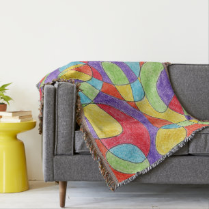 Cobertor Padrões de Portas de Crayon Desenhado à Mão