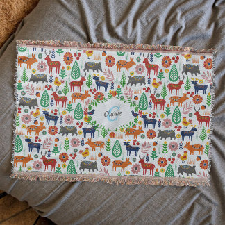 Cobertor Padrões do Monograma de Arte Folicular Escandinávi