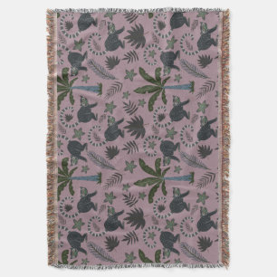 Cobertor Padrões sem costura Macacos tropicais saltando