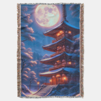 Cobertor Pagode Mística Sob o Céu Lunar