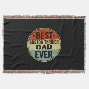 Cobertor Pai Terrier Mens Best Boston Ever Estilo Retroativ