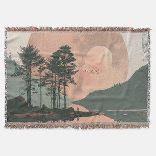 Cobertor Paisagem Boho Abstrato (1)