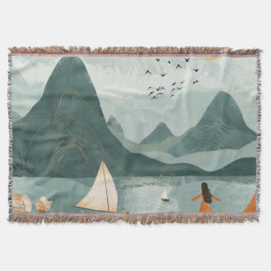 Cobertor Paisagem Boho Abstrato (11)