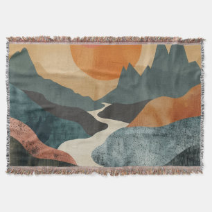 Cobertor Paisagem Boho Abstrato (5)