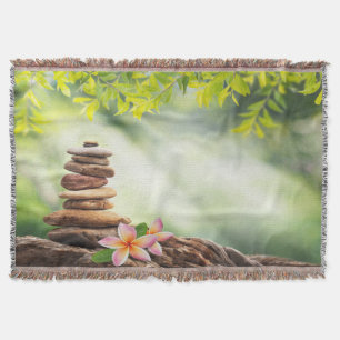 Cobertor Paisagem de Flor de Lótus, Pedras Zen