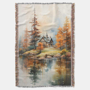 Cobertor Paisagem de outono de Aquarela
