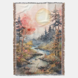 Cobertor Paisagem de outono de Aquarela