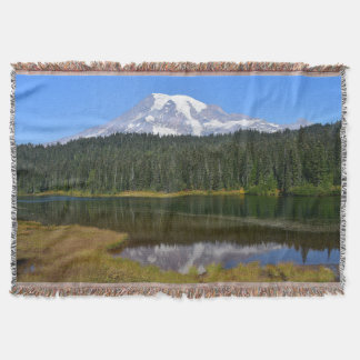 Cobertor Paisagem de Reflexão do Monte Rainier Lake