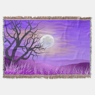 Cobertor Paisagem natural com fundo roxo