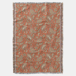 Cobertor Paisley Dreams Orange Brown