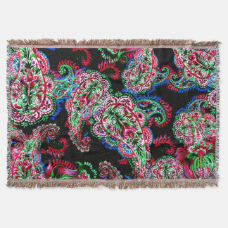 Cobertor Paisley Floral, Fundo Étnico.