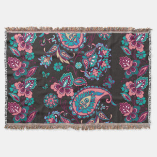 Cobertor Paisley Stripe: Decorativa Negra Sem Semente