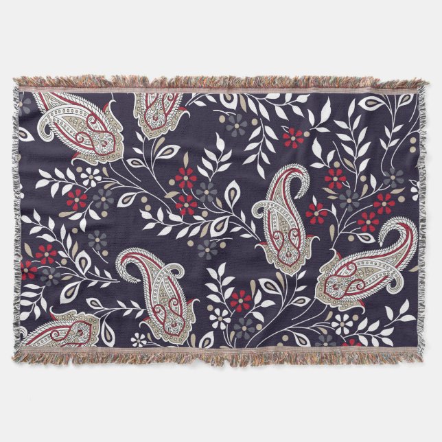 Cobertor Paisley tradicional indiano, padrão perfeito. (Frente)